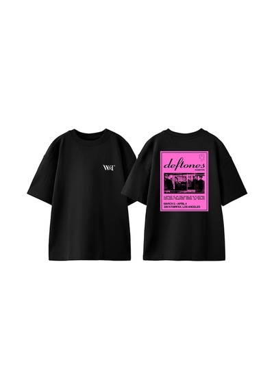 Thewert Deftones 19 Tasarım Sırt Baskılı Pamuk Siyah Oversize T-shirt