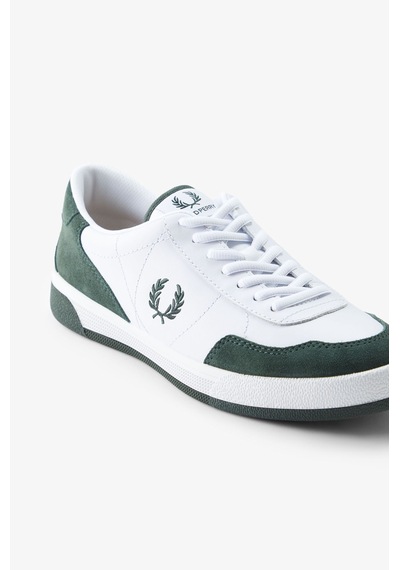Fred Perry B1325 Leather Suede Erkek Günlük Ayakkabı Beyaz - Yeşil