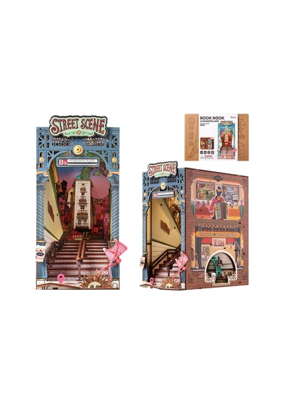 Rolife Tgb13 Street Scene Kitap Köşesi Book Nook Dıy Minyatür Maket Model Seti Mini Dollhouse 3d Model Kit Detaylı Dekoratif Hobi Seti 3d Puzzle Tiny