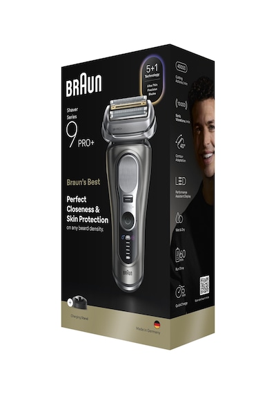 Braun Series 9 Pro+ Elektrikli Tıraş Makinesi, Islak Ve Kuru, Şarj Standı, 9615s 1 Saat