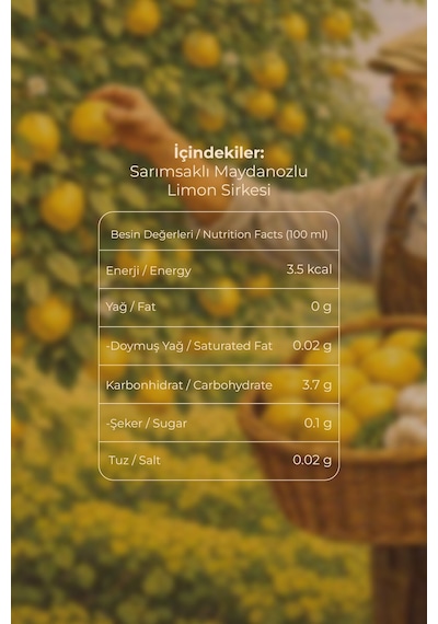 Sarımsaklı Maydanozlu Limon Sirkesi-250 Ml