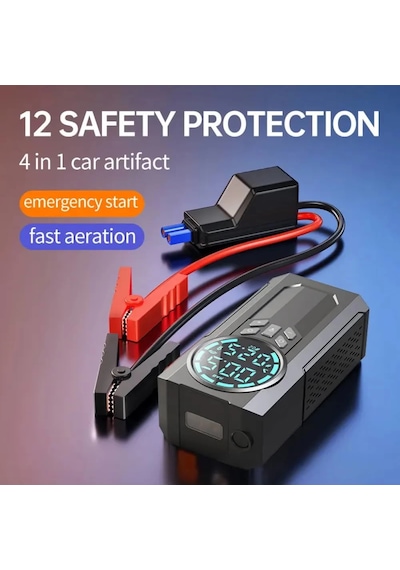 4 İn 1 Çok İşlevli 150 Psı 7.4 V 8000 Mah Özellikli Hava Oto Kompresörü