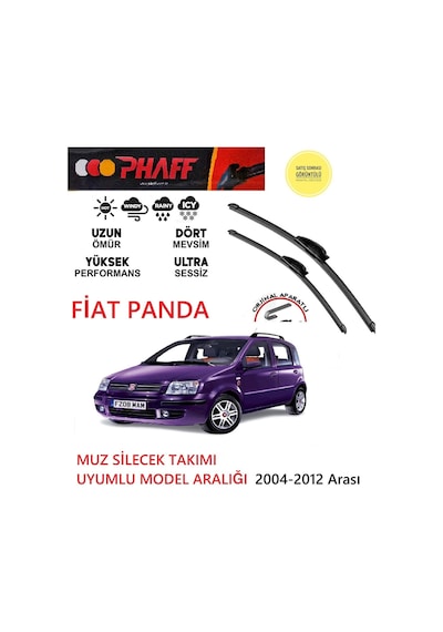 Fiat Panda 2004-2012 Arası Muz Silecek Takımı Araca Özel . Aparat