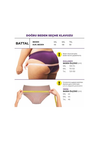 Alya Underwear Kadın Büyük Beden Külot Battal Full Brief, Yüksek Bel 5xl, 6xl, 7xl 5 Farklı Renk 1 Pakette Siyah