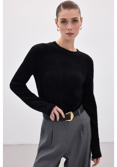 Sateen Sakallı Triko - Siyah-136613 Siyah