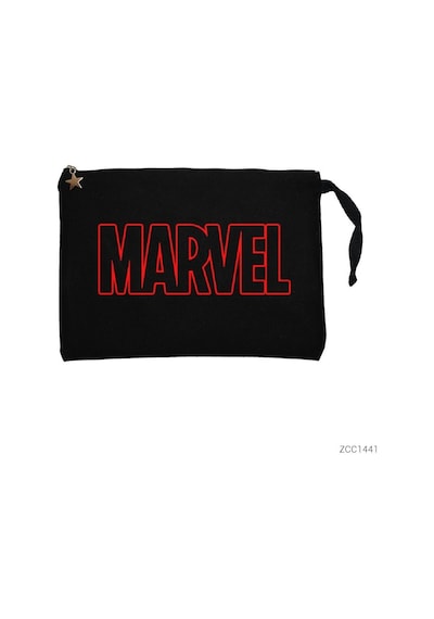 Zepplin Giyim Avengers War Marvel Outline Logo Siyah Clutch Astarlı Cüzdan