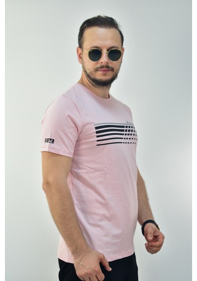 Escetic Erkek Pudra Slim Fit T-Shirt-3294 Pudra