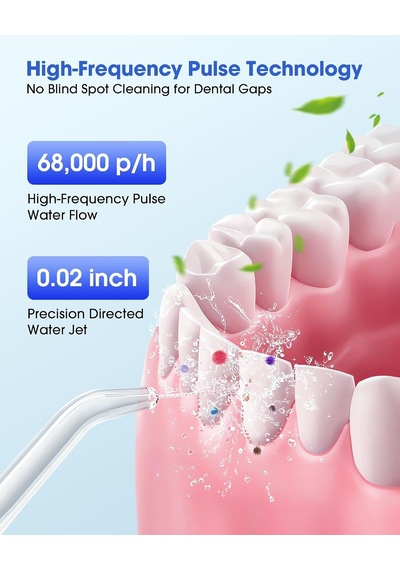Su Diş Flosser, 10oz Su Tankı İle Taşınabilir Oral Irrigator, 7x Derin Temizleme, 5 Nozul Seçenekleri, Ipx7 Su Geç