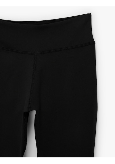 Koton Yüksek Bel Slim Fit Dikiş Detaylı İnterlok Spor Tayt Siyah 7wak40109nk