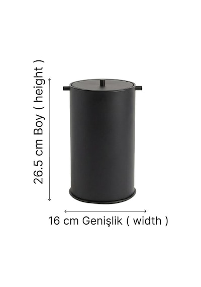 Kobos Nova Çöp Kovası 5l Mat Siyah Kbw-908mb