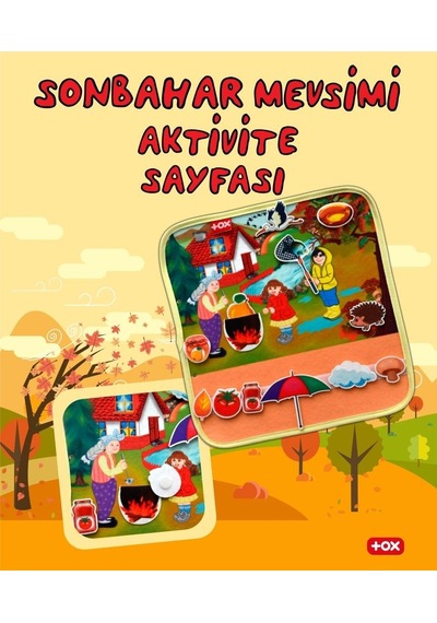 Lisinya247 4 Set - 50 Parça Dört Mevsim Keçe Cırtlı Aktivite Sayfası - Çocuk Etkinlik , Eğitici Oyuncak