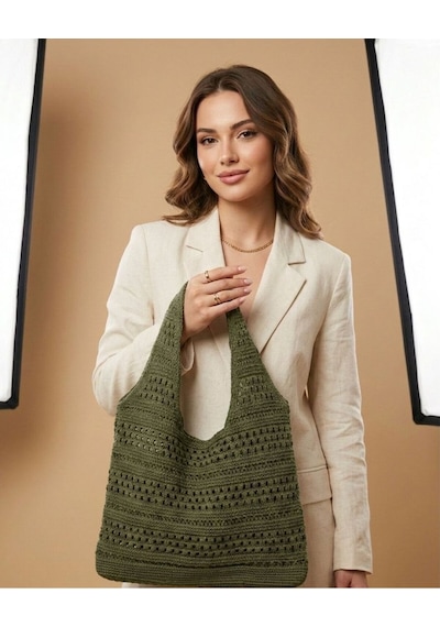 Luxetıque Kadın Plaj Çanta Model:xc21 Kahverengi