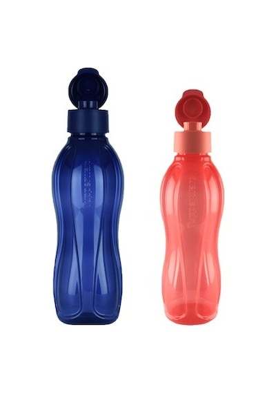 Tupperware Eko Şişe 1 Litre Lacivert Ve 750 Ml Mercan Yeşil