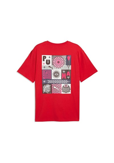 Puma Sunset Drive Relaxed Tee Erkek Günlük Tişört 63439511 Kırmızı Kırmızı