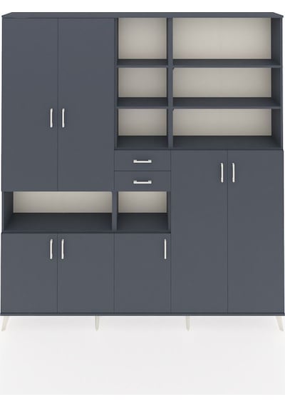 Arges Dolap 17 Raflı 2 Çekmeceli 7 Kapaklı 220x30x243 Antrasit-antrasit/antrasit Antrasıt/antrasıt Arges Dolap 17 Raflı 2 Çekmeceli 7 Kapaklı 220x30x243 Antrasit-antrasit/antrasit Antrasıt/antrasıt