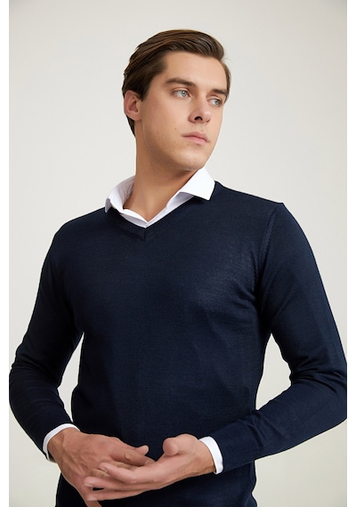 D's Damat Ds Damat Regular Fit Lacivert Düz Örgü Kazak 1hf060632003m Lacivert