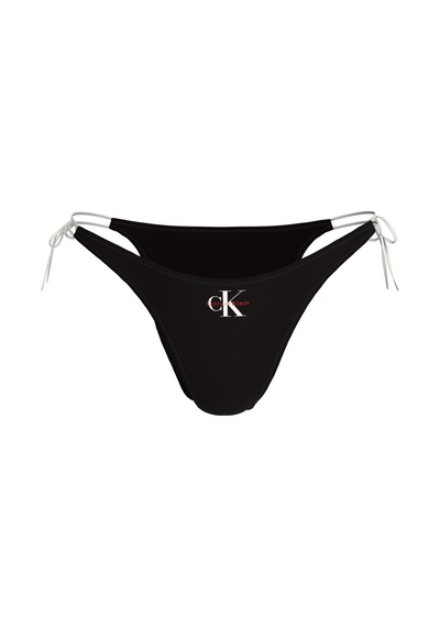 Calvin Klein Kadın Yandan Bağlamalı Logo Detaylı Siyah Bikini Altı-13582 Siyah