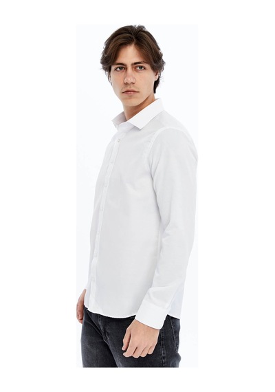 Süvari Basic Beyaz Erkek Gömlek Gm2024700621