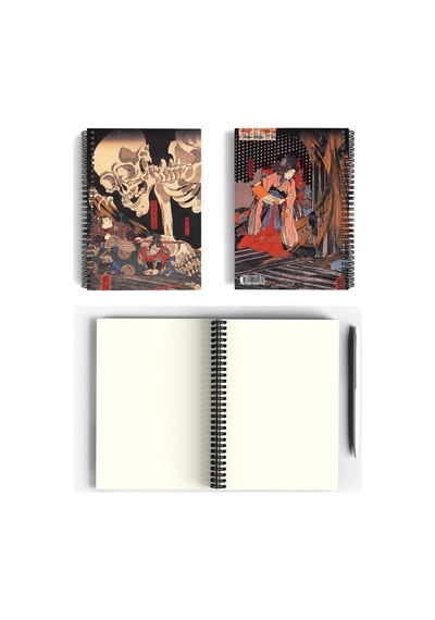 Utagawa Kuniyoshi/takiyasha And The Skeleton Spectre,1844 / Spiralli Defter 08/a5/çizgisiz/100 Sayfa