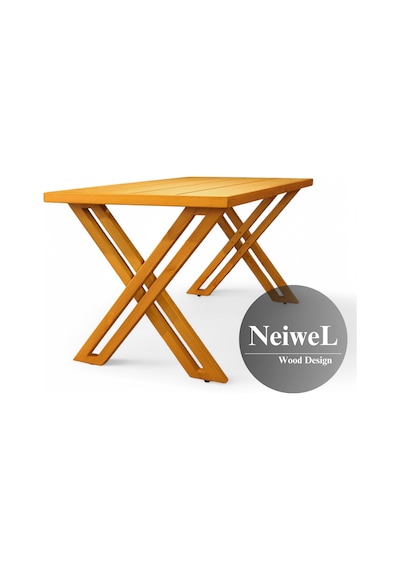 Neiwel Garden Sean Doğal Ahşap Bahçe Yemek Masası-70-100 Açık Ceviz