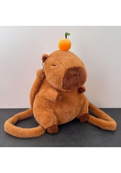 Capybara Peluş Çanta Sevimli Yumuşak Sırt Çantası 30cm Genel