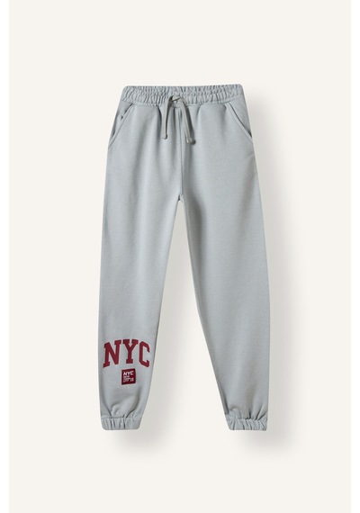 Defacto Nyc Baskılı Kalın Sweatshirt Kumaşı Eşofman Altı Erkek Çocuk I6093a826wngr91 Gri-gr91