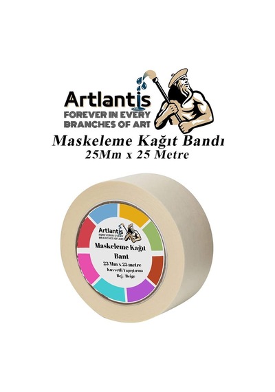 Maskeleme Bandı Kağıt Bant 25 Mm 25 Metre 1 Adet Boya Bantı Maskeleme Kağıt Bant Duvar Yağlı Boya Badana
