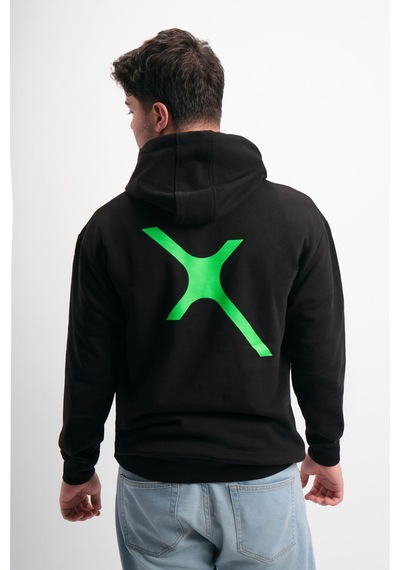 We&me Oversize Geniş Kalıp Baskılı Kapüşonlu Erkek Sweatshirt Yeşil