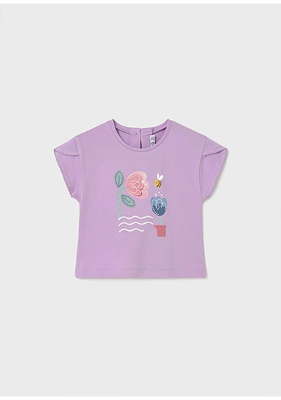 Mayoral Yazlık Kız Bebek Baskılı Tshirt - Lila