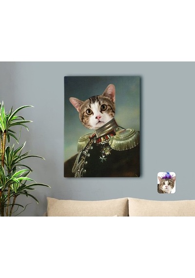 Kişiye Özel Evcil Dost Rönesans Tasarımlı Kanvas Tablo 50X70Cm-3