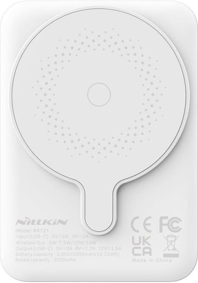 Nillkin NKT21 Magsafe 5000 mAh Taşınabilir Şarj Cihazı Powerbank Beyaz