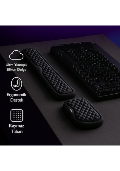 Masaüstü Kol Dayama Padi Ergonomik Klavye Ve Mouse İçin Bilek Destek Seti Bilek Yastığı