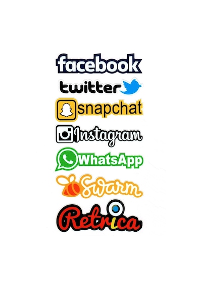 Sosyal Medya Sticker Seti Renkli 1.Sınıf Kaliteli Baskı (496020905)