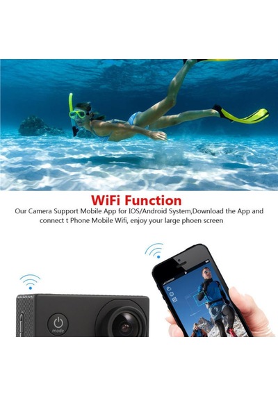 4k Ultra Hd Su Geçirmez Aksiyon Kamerası 16mp Wifi Spor Kamera, 170 Geniş Açılı Lens, 2.0 İnç Ekran, 2.4g Kablosuz Bilek Uzaktan Kumandalı, Bisiklet Ve Sualtı Dalış Seti Diğer