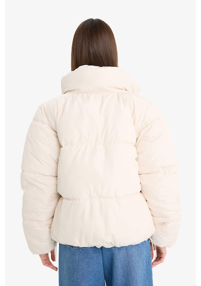 Defacto Su Geçirmez Regular Fit Dik Yaka Fermuarlı Şişme Mont E8690AX25AUER128 Ekru