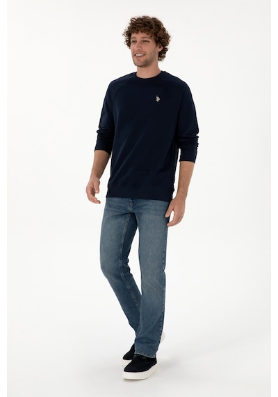 U.S. Polo Assn. Erkek Regular Fit Bisiklet Yaka Lacivert İnce Basic Sweatshirt 50313752-VR033