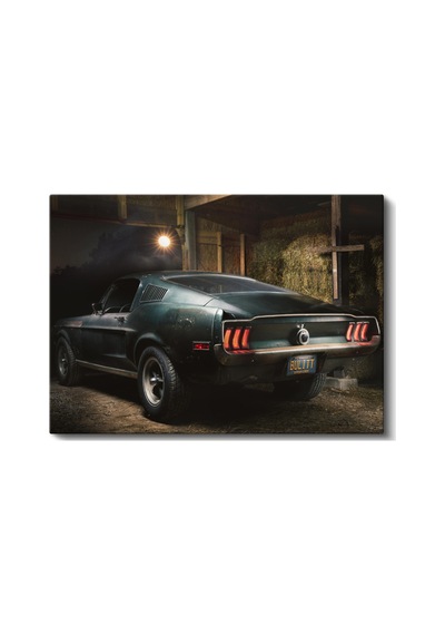 Kanvas Tablo 1968 Mustang Bullitt Nostaljik Garaj Ford Mustang Tablosu Ev Ofis Duvar Dekoru 1