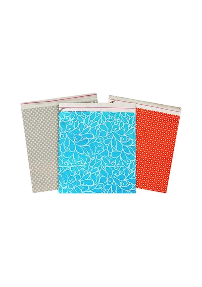 Parlak Metalize Hediye Poşeti Ağzı Bantlı Renkli Desen Paketleme Poşeti 20x25 Cm 100 Adet