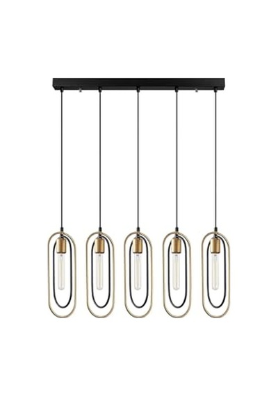 Metal Gövdeli 5'li Sarkıt Avize Modern Tasarım Mutfak Ve Salon İçin, Siyah-2061 Diğer