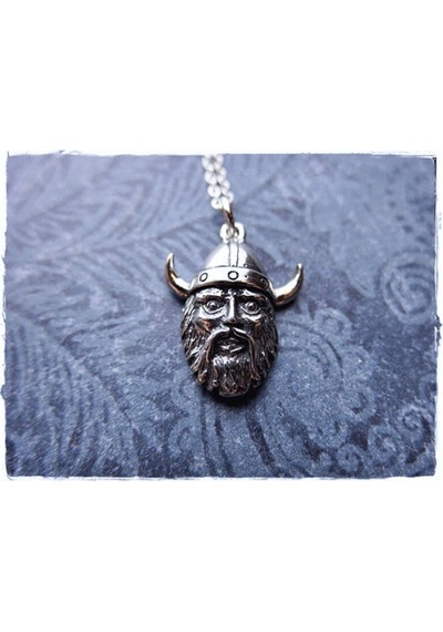 Viking Savaşçı sakallı adam kolye Gümüş
