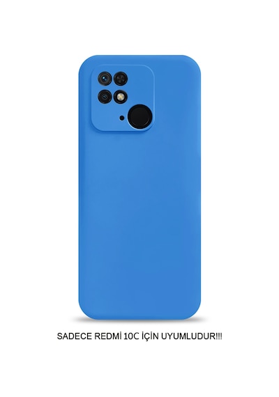 Redmi 10c / Poco C40 Uyumlu Kamera Korumalı Darbeye Dayanıklı Renk Atmayan Fab Silikon Kılıf Mavi
