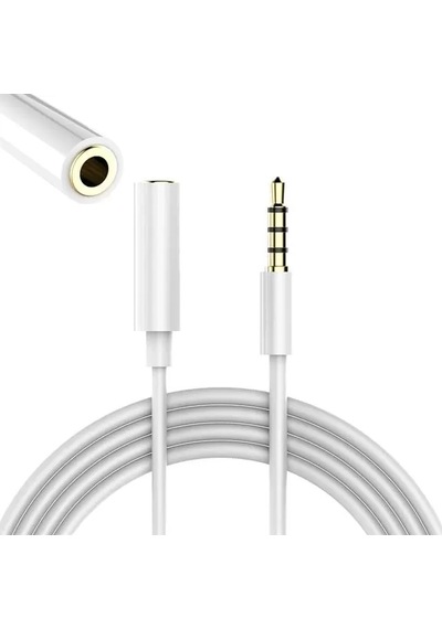 Sh Powermaster Pm-17603 3.5 Mm Erkek/dişi 4 Boğumlu Aux Stereo Uzatma Kablosu 1 Metre Najmaddin
