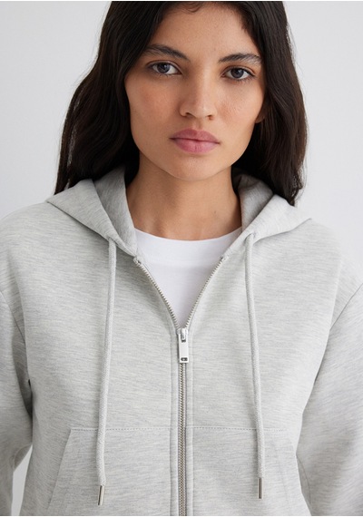 Mavi - Kapüşonlu Gri İnterlok Sweatshirt 1s10424-88467 Gri