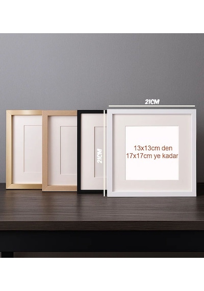 Bk Gift Yapışkanlı Sök Tak Paspartulu Klasik Kare 3lü Çerçeve-ahşap Renk, Arkadaşa Hediye, Sevgiliye Hediye, Ev Hediyesi Kobitmeyencom34578 Bk Gift