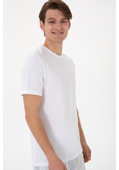 U.S. Polo Assn. Erkek Regular Fit Bisiklet Yaka Beyaz Tişört 50299544-VR013 U.S. Polo Assn. Erkek Regular Fit Bisiklet Yaka Beyaz Tişört 50299544-VR013