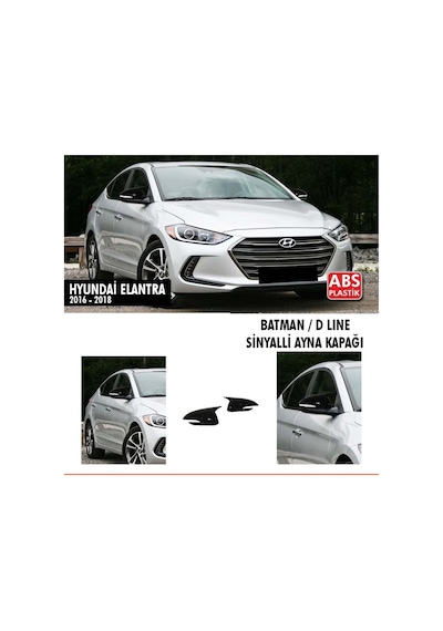 Elantra Batman Ayna Kapağı Piano Black Sinyalli / 2016 - 2018