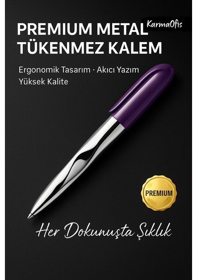 Premium Mor Metal Tükenmez Kalem Ergonomik Tasarım, Akıcı Yazım, Şık Ve Dayanıklı Diğer