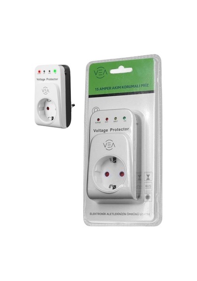 Vea Ve-25531 15a 3520w Tekli Led Göstergeli Akım Korumalı Priz 0