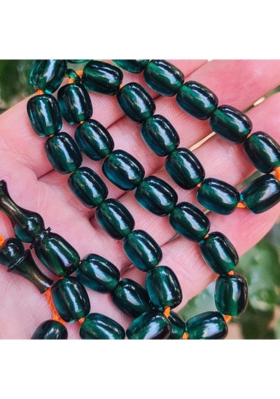 9x11 Mm Şeffaf Delim Petrol Yeşili Katalin Tesbih - Ergin Baran Necef