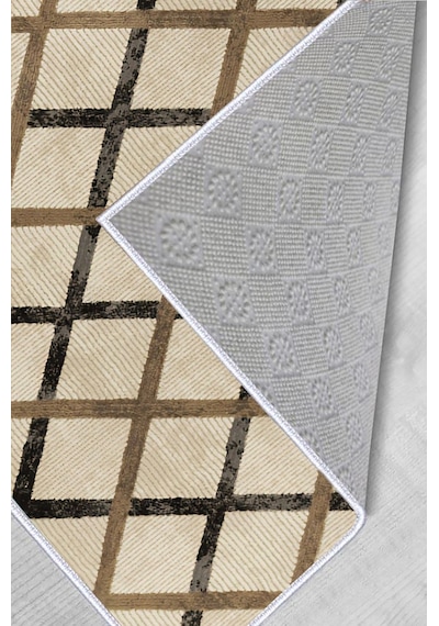 Rovigo Home Dijital Baskı Yıkanabilir Kaymaz Taban Salon Halısı Rvg0511 Kahverengi